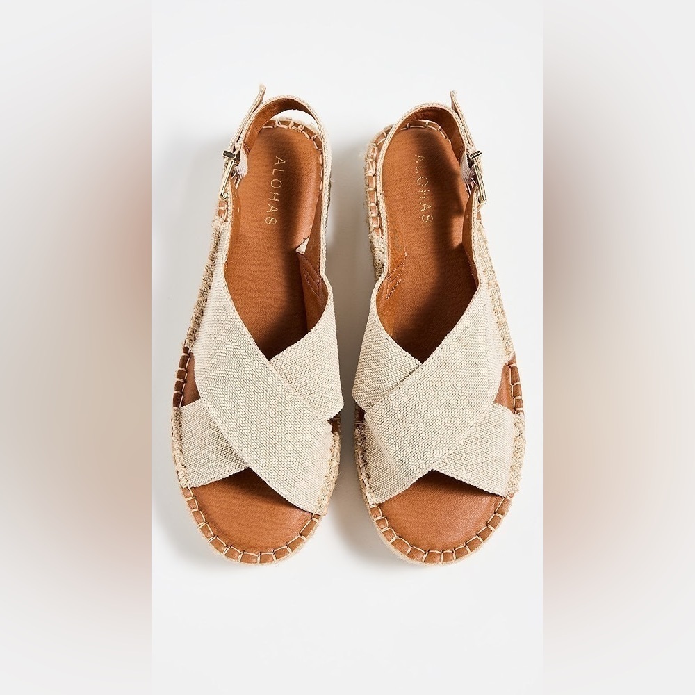 ALOHAS Crossed Platform Bicolor Sandal Espadrilles